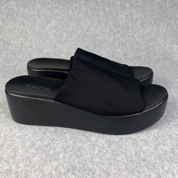 Bebe Black Size 9  Slip on Platform Sandals - Picture 2 of 10